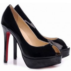 Zapatos de tacón Christian Louboutin Altadama de 140 mm con puntera abierta, color negro. Zapatos de tacón Christian Louboutin Altadama de 140 mm con puntera abierta, color negro.