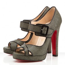 Zapatos de tacón Christian Louboutin Dordogne de 120 mm con puntera abierta, color negro. Zapatos de tacón Christian Louboutin Dordogne de 120 mm con puntera abierta, color negro.