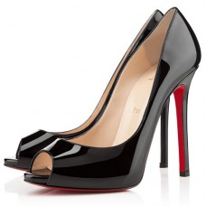 Zapatos de tacón Christian Louboutin Flo de 120 mm con puntera abierta, color negro. Zapatos de tacón Christian Louboutin Flo de 120 mm con puntera abierta, color negro.
