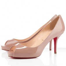 Zapatos de tacón Christian Louboutin Mater Claude de 80 mm con puntera abierta, color nude. Zapatos de tacón Christian Louboutin Mater Claude de 80 mm con puntera abierta, color nude.