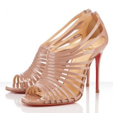 Zapatos de tacón con puntera abierta Multibrida de Christian Louboutin de 100 mm, color nude. Zapatos de tacón con puntera abierta Multibrida de Christian Louboutin de 100 mm, color nude.