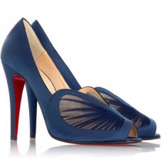 Zapatos de tacón Christian Louboutin Papilipi de 100 mm con puntera abierta, color azul. Zapatos de tacón Christian Louboutin Papilipi de 100 mm con puntera abierta, color azul.