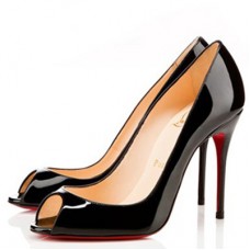 Zapatos de tacón Christian Louboutin Sexy de 100 mm con puntera abierta, color negro. Zapatos de tacón Christian Louboutin Sexy de 100 mm con puntera abierta, color negro.