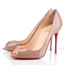 Zapatos de tacón Christian Louboutin Sexy de 100 mm con puntera abierta, color nude. Zapatos de tacón Christian Louboutin Sexy de 100 mm con puntera abierta, color nude.