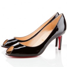 Zapatos de tacón Christian Louboutin You You de 80 mm con puntera abierta, color negro. Zapatos de tacón Christian Louboutin You You de 80 mm con puntera abierta, color negro.
