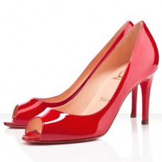 Zapatos de tacón Christian Louboutin You You de 80 mm con puntera abierta, color rojo. Zapatos de tacón Christian Louboutin You You de 80 mm con puntera abierta, color rojo.