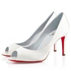 Zapatos de tacón Christian Louboutin You You de 80 mm con puntera abierta, color blanco roto. Zapatos de tacón Christian Louboutin You You de 80 mm con puntera abierta, color blanco roto.
