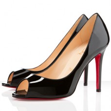 Zapatos de tacón Christian Louboutin You You de 100 mm con puntera abierta, color negro. Zapatos de tacón Christian Louboutin You You de 100 mm con puntera abierta, color negro.