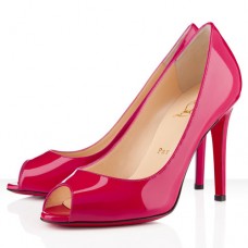 Zapatos de tacón Christian Louboutin You You de 100 mm con puntera abierta, color rosa matador.