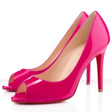 Zapatos de tacón Christian Louboutin You You de 100 mm con puntera abierta, color rosa fucsia. Zapatos de tacón Christian Louboutin You You de 100 mm con puntera abierta, color rosa fucsia.