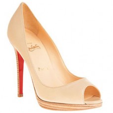 Zapatos de tacón con puntera abierta Christian Louboutin Yolanda de 120 mm, color nude. Zapatos de tacón con puntera abierta Christian Louboutin Yolanda de 120 mm, color nude.