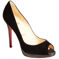 Zapatos de tacón Christian Louboutin Yolanda de 120 mm con puntera abierta, color negro. Zapatos de tacón Christian Louboutin Yolanda de 120 mm con puntera abierta, color negro.