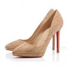 Zapatos de tacón Christian Louboutin Pigalle Plato de 120 mm, color natural. Zapatos de tacón Christian Louboutin Pigalle Plato de 120 mm, color natural.