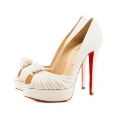 Christian Louboutin Greissimo 140mm Bombas Peep Toe Blanco Christian Louboutin Greissimo 140mm Bombas Peep Toe Blanco