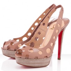 Zapatos de tacón Christian Louboutin Ginza de 140 mm con puntera abierta, color nude. Zapatos de tacón Christian Louboutin Ginza de 140 mm con puntera abierta, color nude.