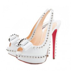 Zapatos de tacón Christian Louboutin Lady Clou de 140 mm, color blanco. Zapatos de tacón Christian Louboutin Lady Clou de 140 mm, color blanco.