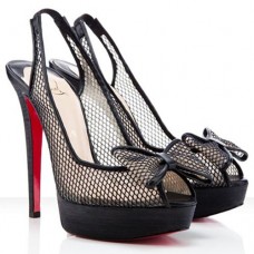 Zapatos de tacón Christian Louboutin Exclu de 140 mm con tira trasera, color negro. Zapatos de tacón Christian Louboutin Exclu de 140 mm con tira trasera, color negro.