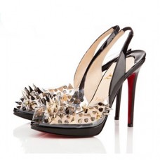 Zapatos de tacón Christian Louboutin Pik Pik Pik de 120 mm con tira trasera, color negro. Zapatos de tacón Christian Louboutin Pik Pik Pik de 120 mm con tira trasera, color negro.