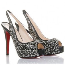 Zapatos de tacón Christian Louboutin Star Prive de 120 mm con tira trasera, color negro. Zapatos de tacón Christian Louboutin Star Prive de 120 mm con tira trasera, color negro.