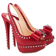 Zapatos de tacón Christian Louboutin Lady Clou de 140 mm con tira trasera, color rojo. Zapatos de tacón Christian Louboutin Lady Clou de 140 mm con tira trasera, color rojo.