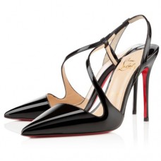 Zapatos de tacón Christian Louboutin June de 100 mm con tira trasera, color negro. Zapatos de tacón Christian Louboutin June de 100 mm con tira trasera, color negro.