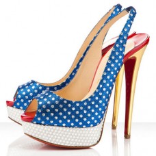 Zapatos de tacón Christian Louboutin Miss America de 140 mm, color azul. Zapatos de tacón Christian Louboutin Miss America de 140 mm, color azul.
