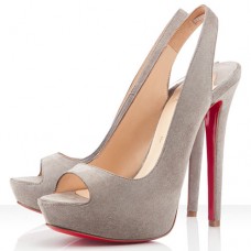 Zapatos de tacón Christian Louboutin Cheyenne de 140 mm con tira trasera Elefante Zapatos de tacón Christian Louboutin Cheyenne de 140 mm con tira trasera Elefante