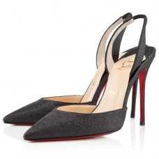 Zapatos de tacón Christian Louboutin Ever de 100 mm con tira trasera, color negro. Zapatos de tacón Christian Louboutin Ever de 100 mm con tira trasera, color negro.