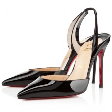 Zapatos de tacón Christian Louboutin Ever de 100 mm con tira trasera, color negro. Zapatos de tacón Christian Louboutin Ever de 100 mm con tira trasera, color negro.