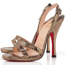 Zapatos de tacón Christian Louboutin Fine Romance de 120 mm, color oro. Zapatos de tacón Christian Louboutin Fine Romance de 120 mm, color oro.