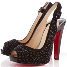 Zapatos de tacón Christian Louboutin Aicha de 120 mm con tira trasera, color negro. Zapatos de tacón Christian Louboutin Aicha de 120 mm con tira trasera, color negro.
