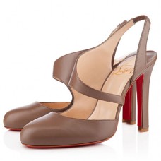 Zapatos de tacón Christian Louboutin Atomic de 100 mm con tira trasera, color topo. Zapatos de tacón Christian Louboutin Atomic de 100 mm con tira trasera, color topo.
