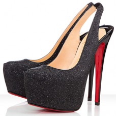 Zapatos Christian Louboutin Dafsling de 160 mm con tira trasera, color negro. Zapatos Christian Louboutin Dafsling de 160 mm con tira trasera, color negro.