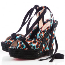 Sandalias de cuña Christian Louboutin Isabelle de 140 mm azules Sandalias de cuña Christian Louboutin Isabelle de 140 mm azules
