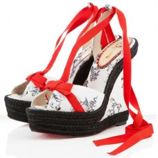 Sandalias de cuña Christian Louboutin Isabelle de 140 mm blancas Sandalias de cuña Christian Louboutin Isabelle de 140 mm blancas