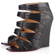 Sandalias de cuña Christian Louboutin Developpa de 100 mm negras Sandalias de cuña Christian Louboutin Developpa de 100 mm negras