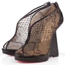 Sandalias de cuña Christian Louboutin Janet de 120 mm negras Sandalias de cuña Christian Louboutin Janet de 120 mm negras