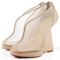 Sandalias de cuña Christian Louboutin Janet de 120 mm blancas Sandalias de cuña Christian Louboutin Janet de 120 mm blancas