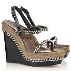 Sandalias de cuña Christian Louboutin Macarena de 120 mm negras Sandalias de cuña Christian Louboutin Macarena de 120 mm negras
