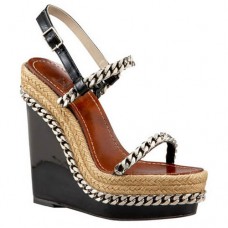 Sandalias de cuña Christian Louboutin Macarena de 120 mm, color marrón. Sandalias de cuña Christian Louboutin Macarena de 120 mm, color marrón.