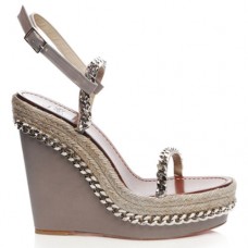 Sandalias de cuña Christian Louboutin Macarena de 120 mm color topo Sandalias de cuña Christian Louboutin Macarena de 120 mm color topo