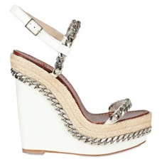 Sandalias de cuña Christian Louboutin Macarena de 120 mm blancas Sandalias de cuña Christian Louboutin Macarena de 120 mm blancas