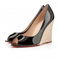 Sandalias de cuña Christian Louboutin Puglia de 100 mm negras Sandalias de cuña Christian Louboutin Puglia de 100 mm negras