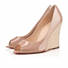 Sandalias de cuña Christian Louboutin Puglia de 100 mm color nude Sandalias de cuña Christian Louboutin Puglia de 100 mm color nude