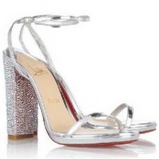 Sandalias Christian Louboutin Au Palace de 120 mm, color plata. Sandalias Christian Louboutin Au Palace de 120 mm, color plata.