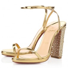 Sandalias Christian Louboutin Au Palace de 120 mm, color dorado. Sandalias Christian Louboutin Au Palace de 120 mm, color dorado.