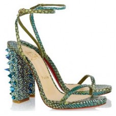 Sandalias Christian Louboutin Au Palace de 120 mm, color verde. Sandalias Christian Louboutin Au Palace de 120 mm, color verde.