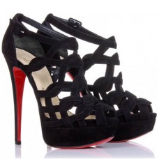 Sandalias Christian Louboutin Larissa Plato de 140 mm, color negro. Sandalias Christian Louboutin Larissa Plato de 140 mm, color negro.