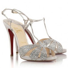 Sandalias Christian Louboutin Margi Diams de 120 mm, color plata. Sandalias Christian Louboutin Margi Diams de 120 mm, color plata.