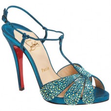 Sandalias Christian Louboutin Margi Diams de 120 mm color turquesa Sandalias Christian Louboutin Margi Diams de 120 mm color turquesa